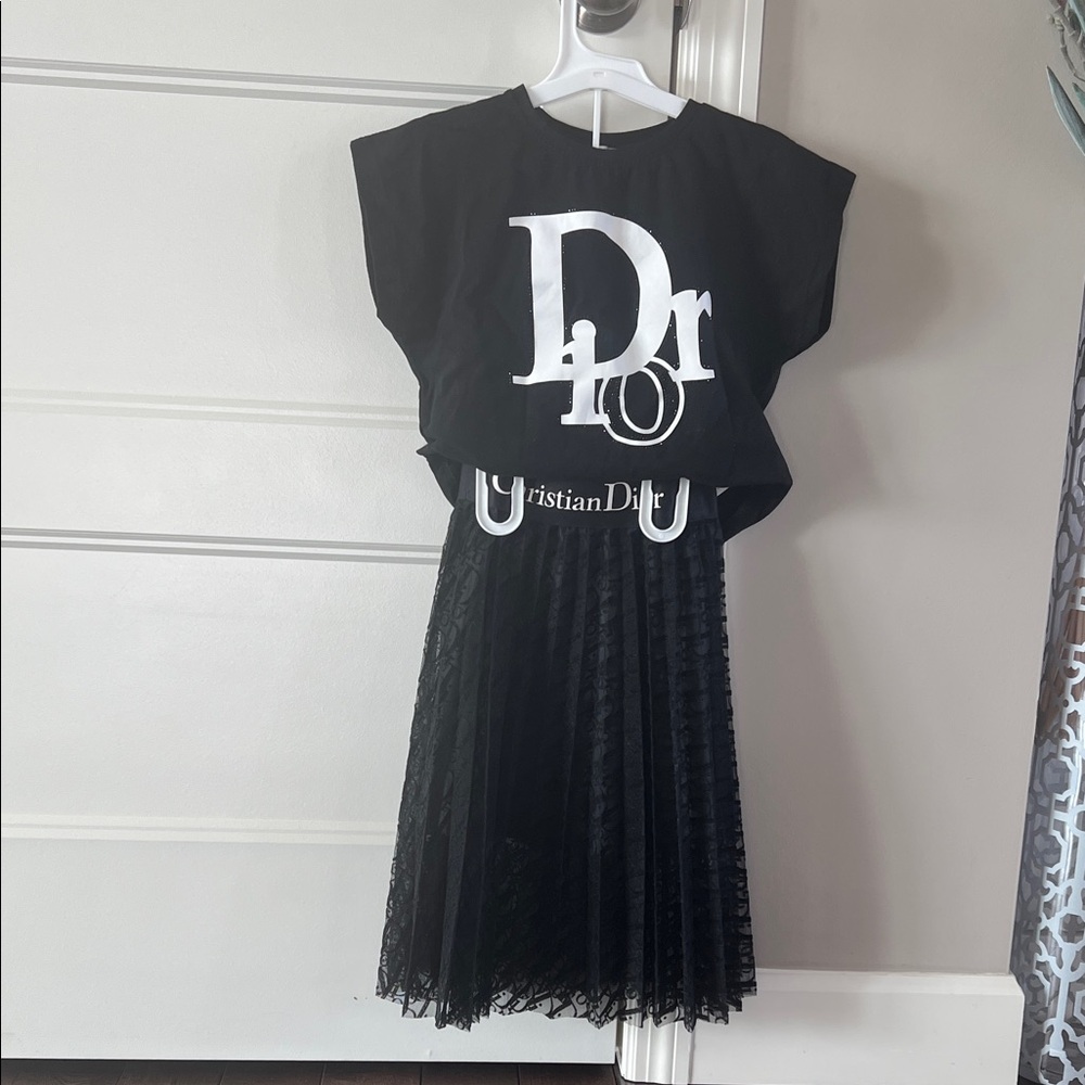 Dior Black and White Kids matching set top+skirt